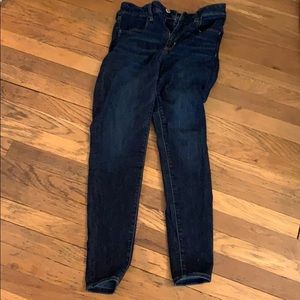 Skinny high rise dark wash stretch jean